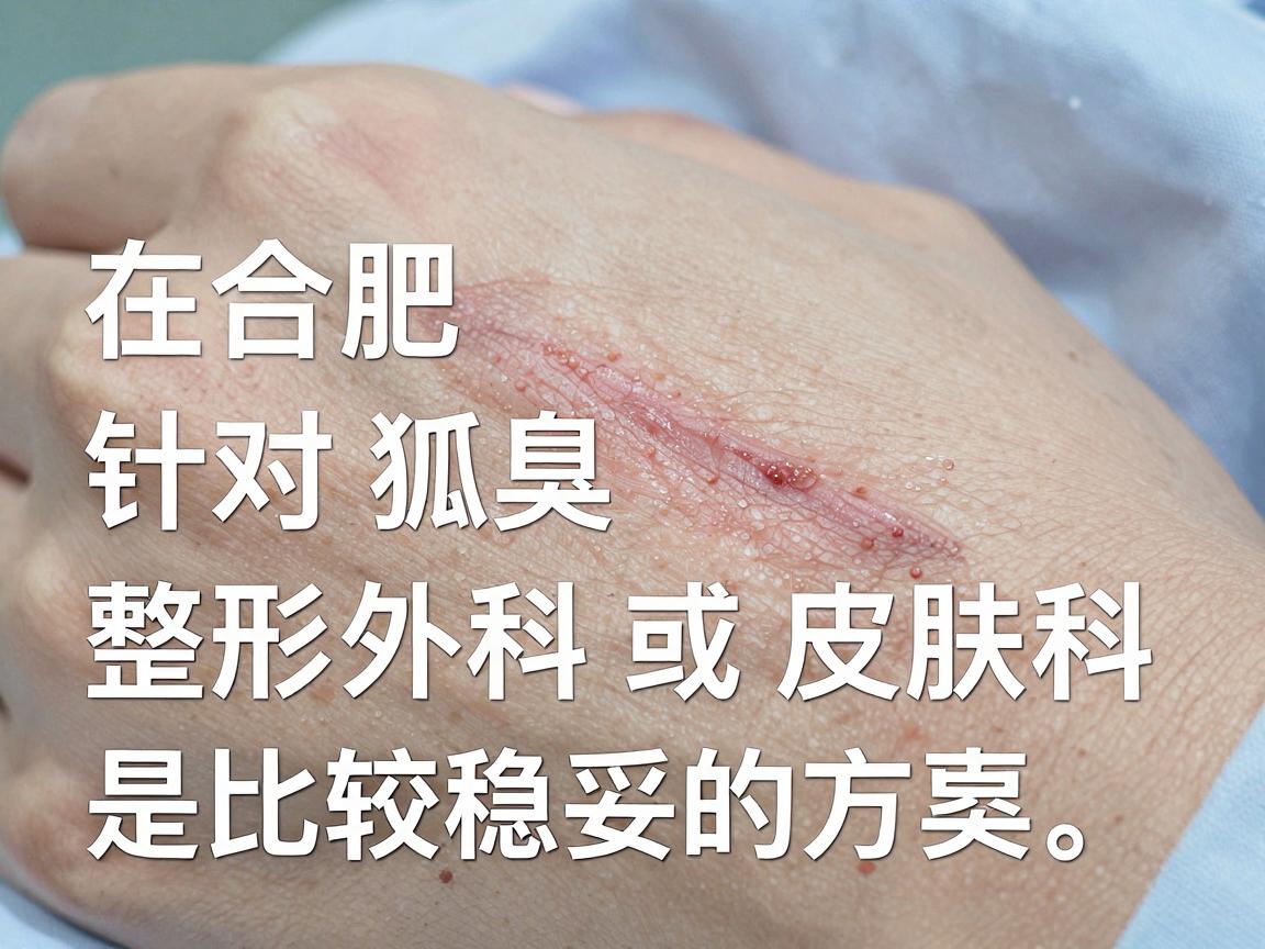 在合肥,针对狐臭(腋臭)手术,选择正规的公立三甲医院整形外科或皮肤科是比较稳妥的方式。以下是几家在当地口碑较好、技术相对成熟的医院供你参考 在合肥,针对狐臭(腋臭)手术,选择正规的公立三甲医院整形外科或皮肤科是比较稳妥的方式。以下是几家在当地口碑较好、技术相对成熟的医院供你参考