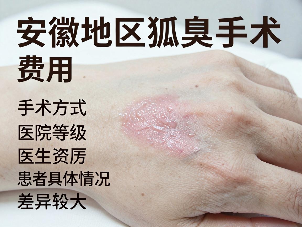 安徽地区做狐臭手术的费用因手术方式、医院等级、医生资历和患者具体情况差异较大,通常在2000元到10000元之间。以下是具体的费用参考和影响因素 安徽地区做狐臭手术的费用因手术方式、医院等级、医生资历和患者具体情况差异较大,通常在2000元到10000元之间。以下是具体的费用参考和影响因素