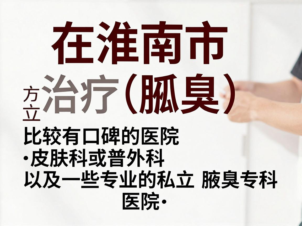 在淮南市,治疗狐臭(腋臭)比较有口碑的医院通常包括公立三甲医院的皮肤科或普外科,以及一些专业的私立腋臭专科医院。以下是具体的推荐和分析 在淮南市,治疗狐臭(腋臭)比较有口碑的医院通常包括公立三甲医院的皮肤科或普外科,以及一些专业的私立腋臭专科医院。以下是具体的推荐和分析